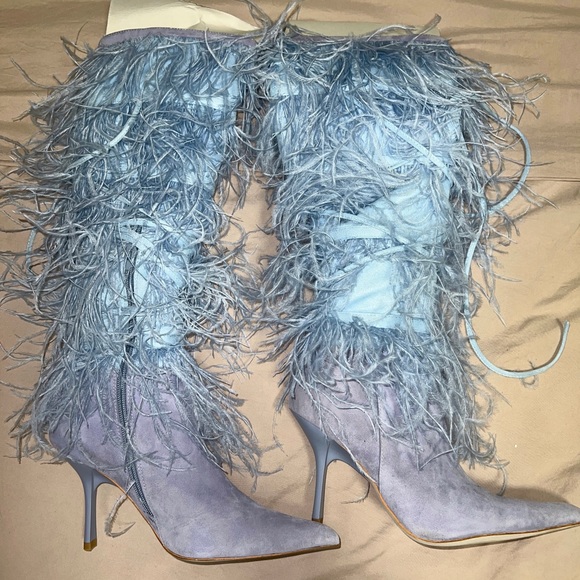 Jeffrey Campbell Shake Ya Boot- Baby Blue Size 7.5 Worn Once - Picture 3 of 6